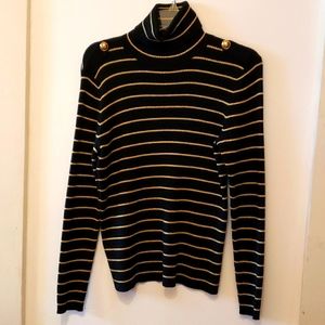 Vintage Ralph Lauren Black Gold Turtleneck Sweater